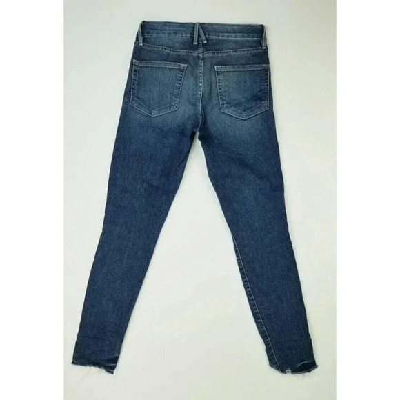 Good American 2/26 Women's Blue Raw Hem Zipper Jeans Style GAGLFT148 Cut MM40 - Picture 1 of 12